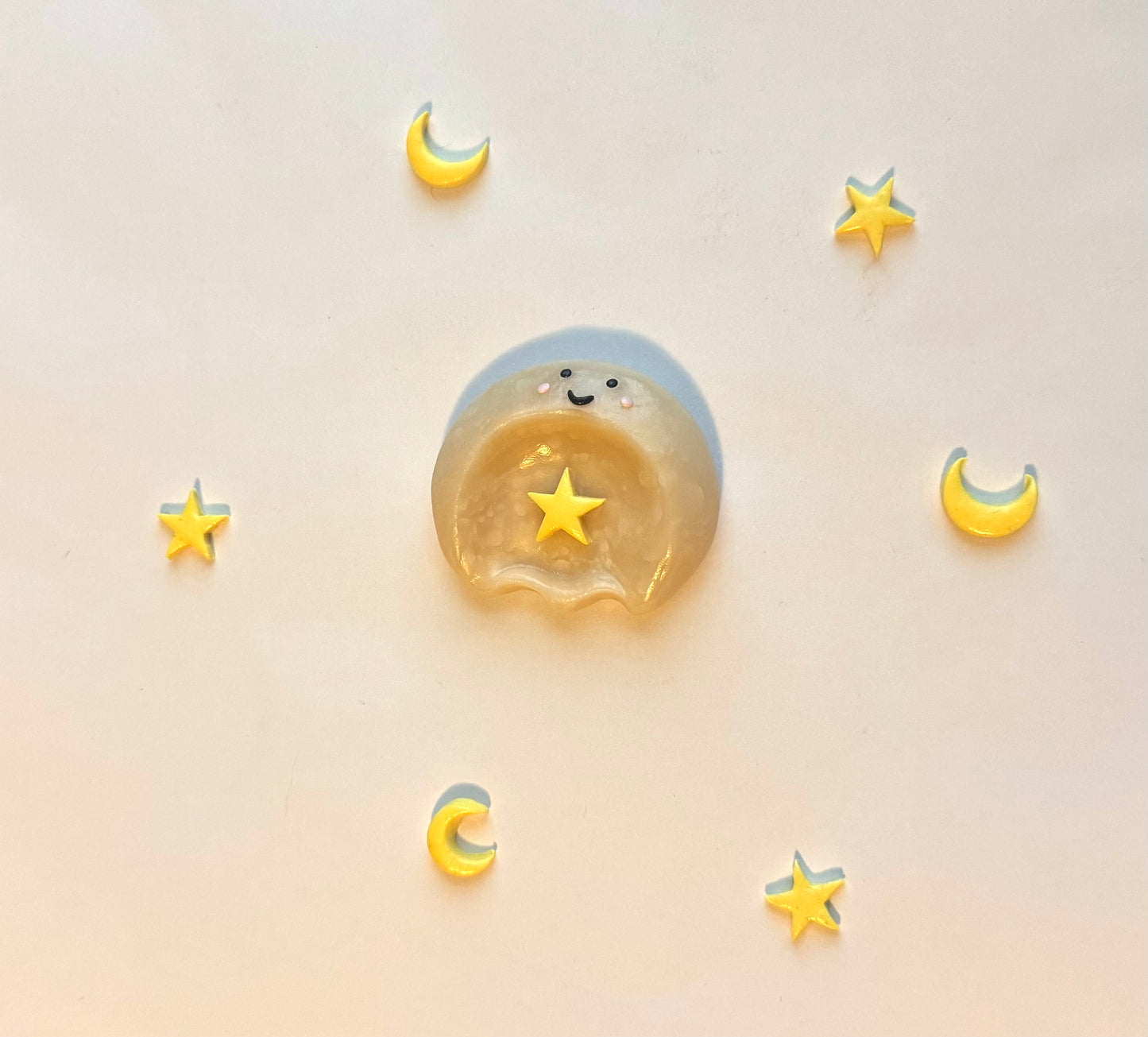 Wishing Star Ghost Clay Worry Stone