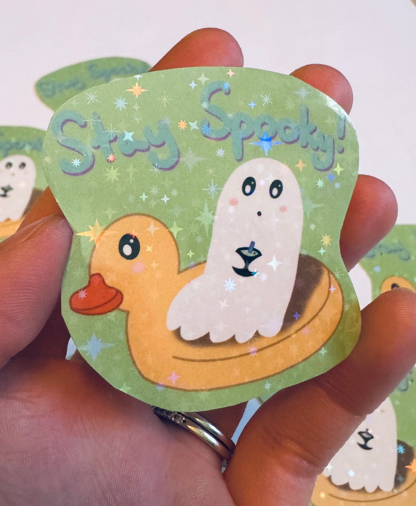 Stay Spooky Summerween Sparkly Holographic Vinyl Sticker