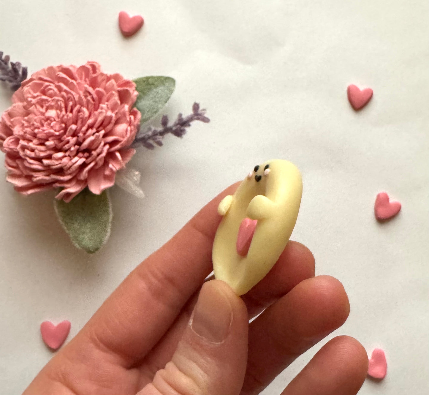 Ghost Hug Clay Worry Stone