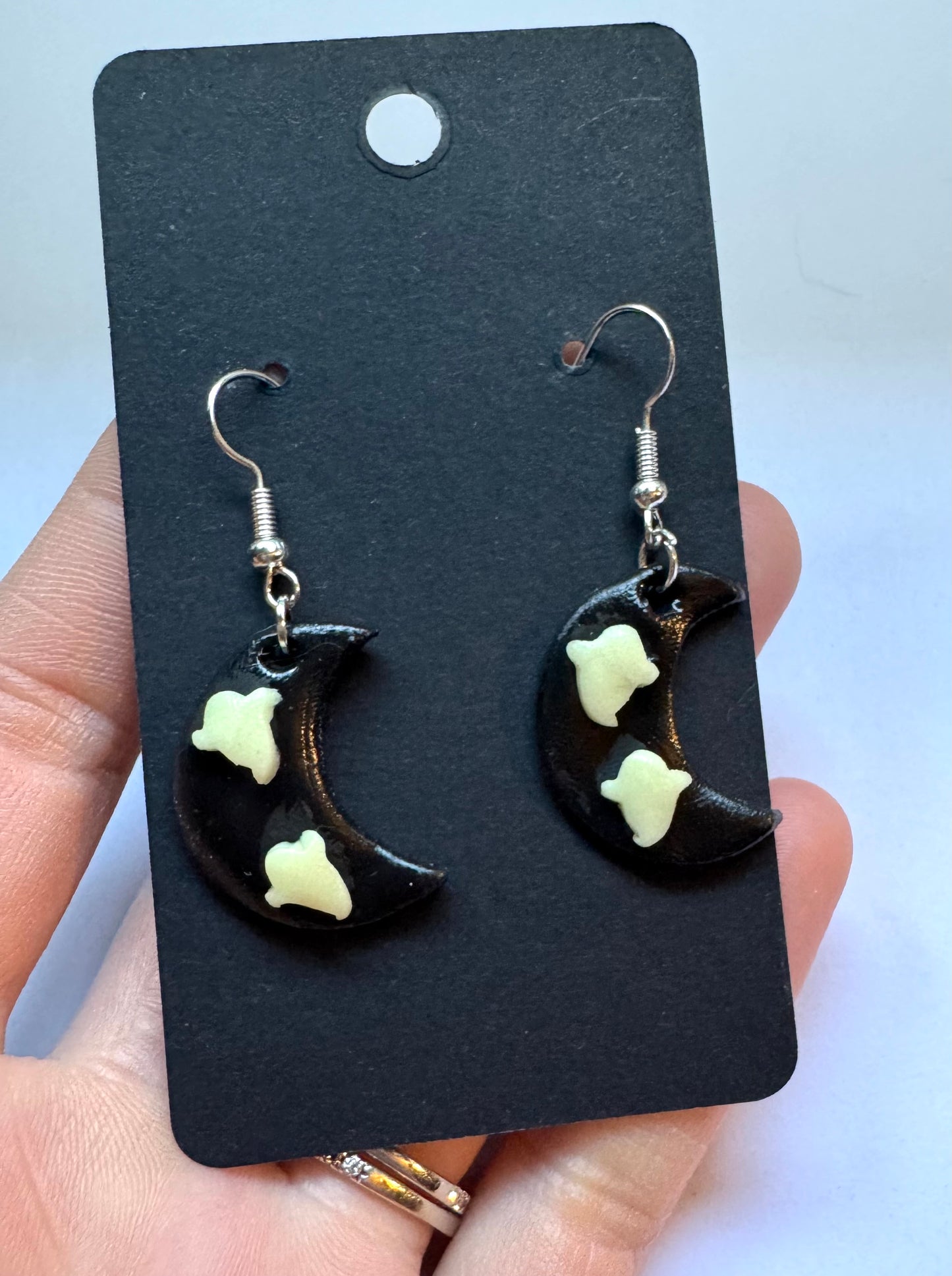Moon Ghost Clay Earrings