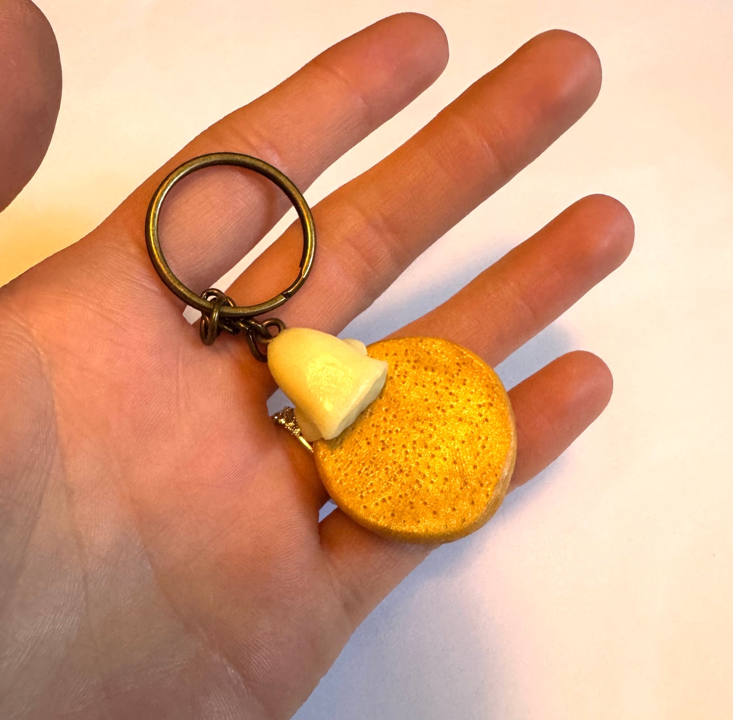 Clay Chocolate Chip Cookie Ghost Keychain