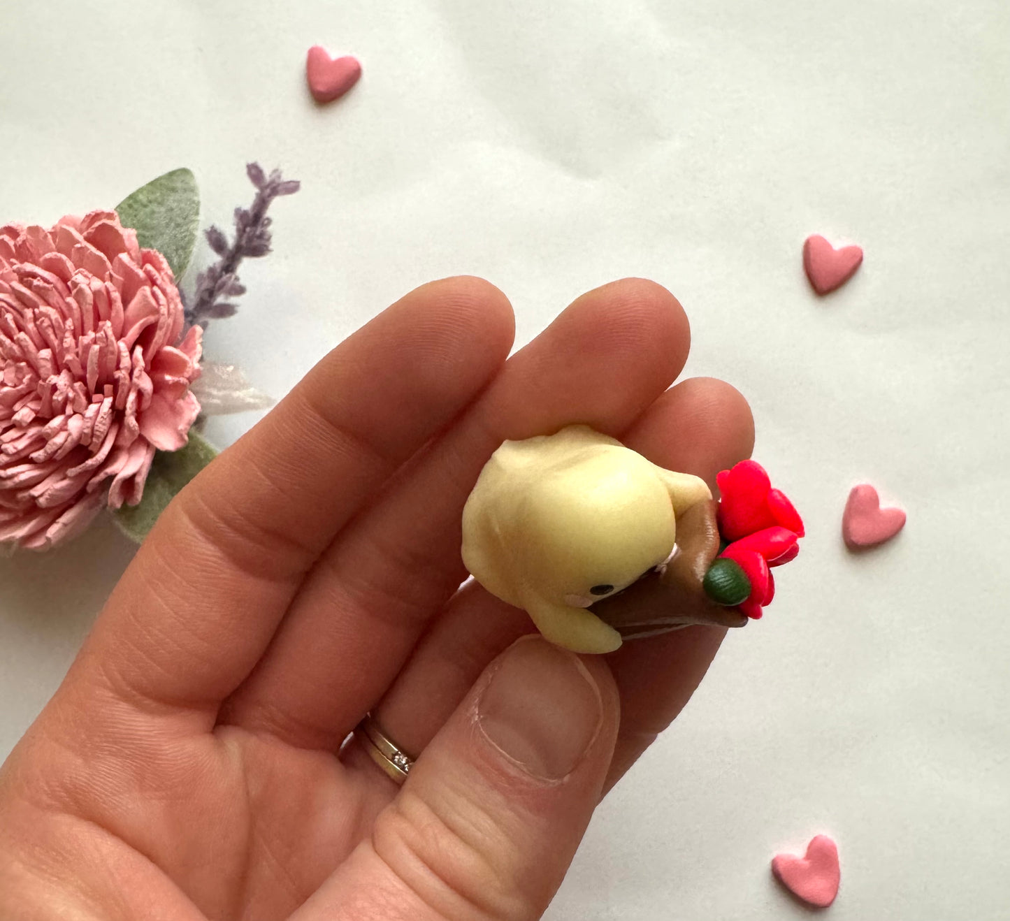 Clay Flower Bouquet Ghost Desk Friend