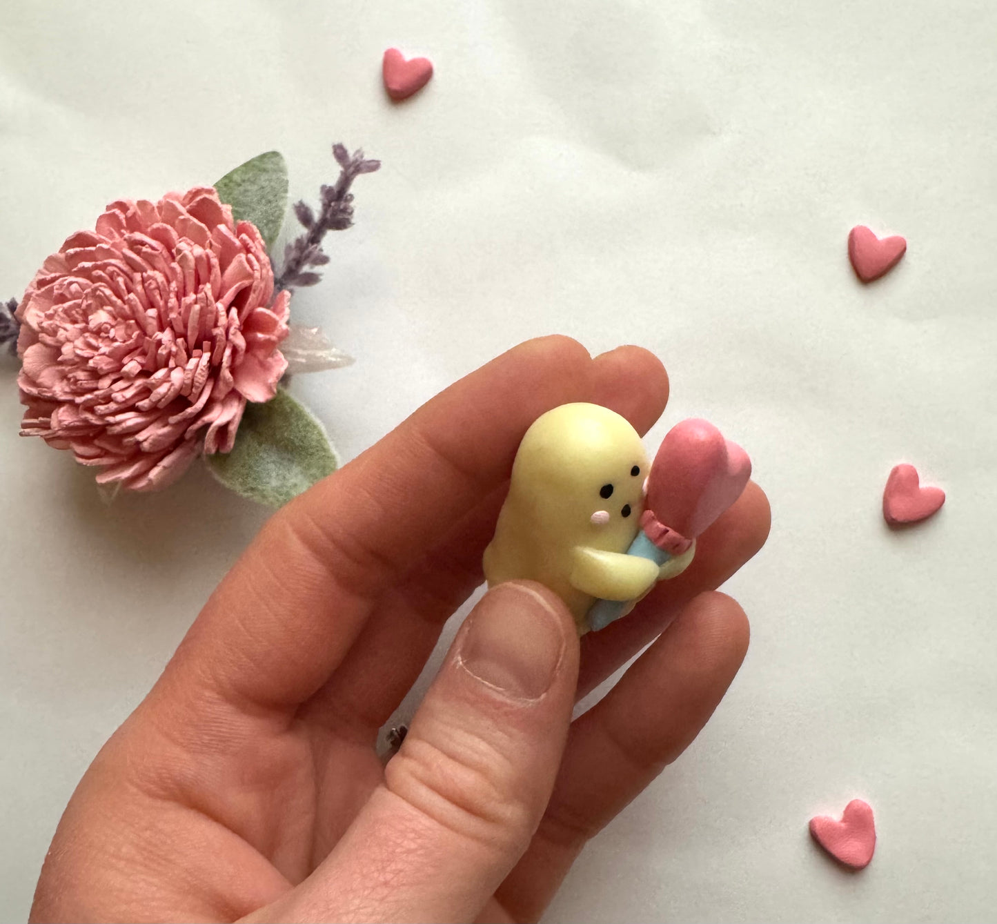 Clay Ghost Heart Scepter Desk Friend