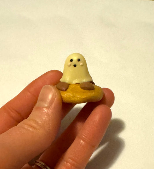 Mini Clay Chocolate Chip Cookie Ghost Friend