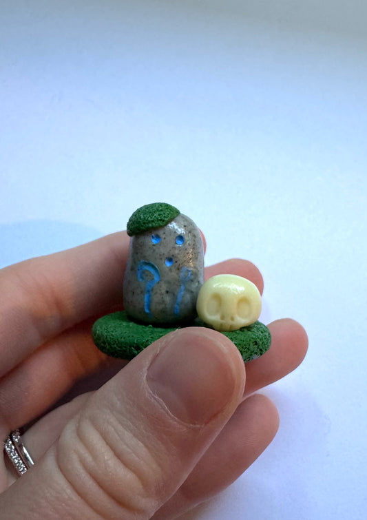 Mysterious Clay Forest Sculpture Friend and Skull