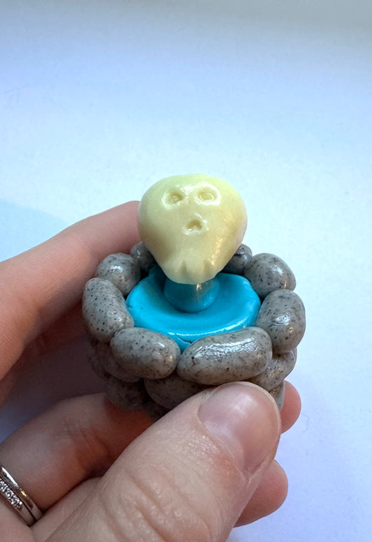 Clay Skull Head Fountain