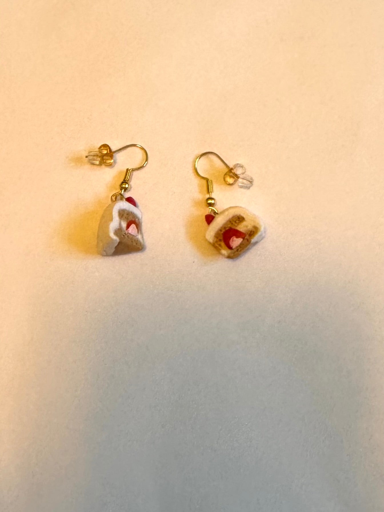 Clay Strawberry Cake Slice Earrings