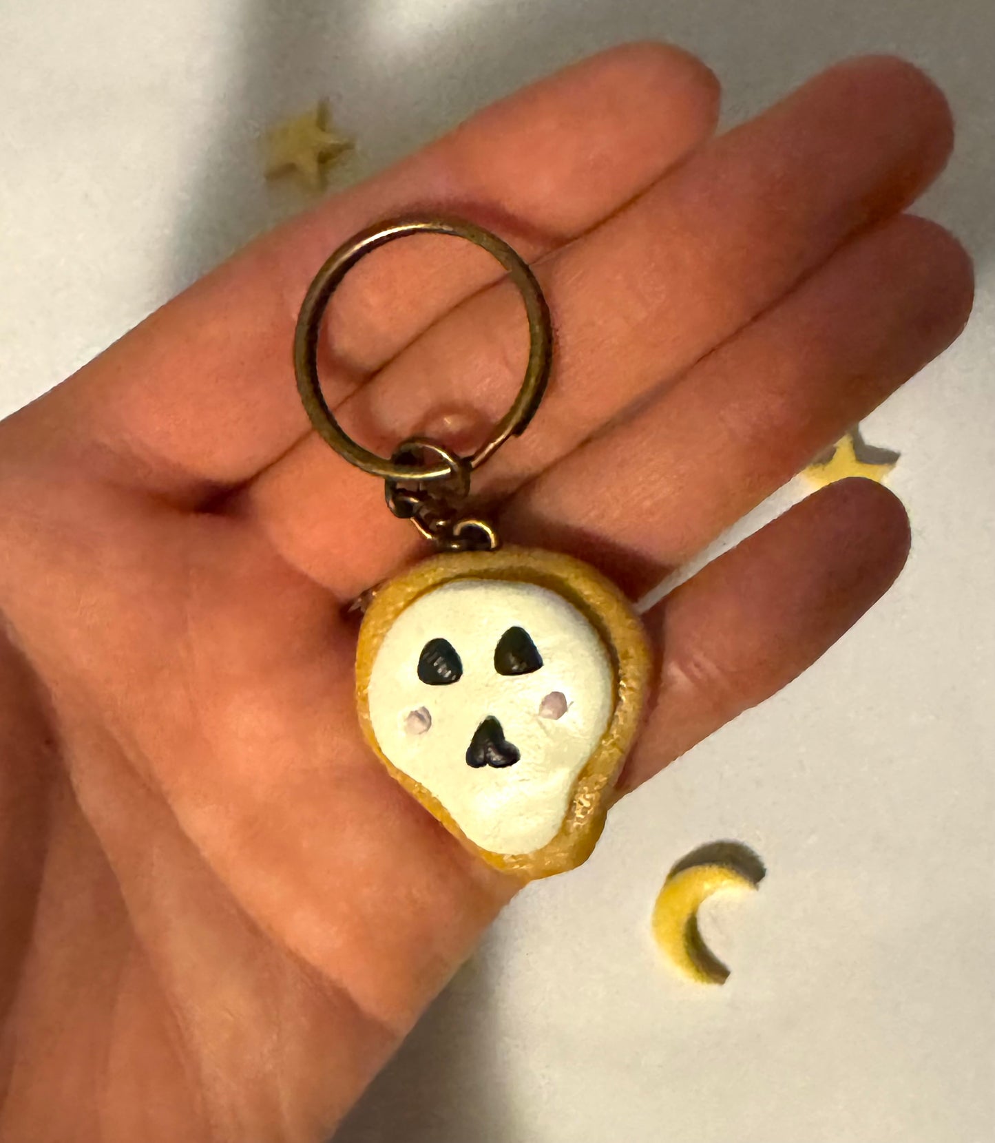 Skull Frosted Sugar Cookie Clay Keychain