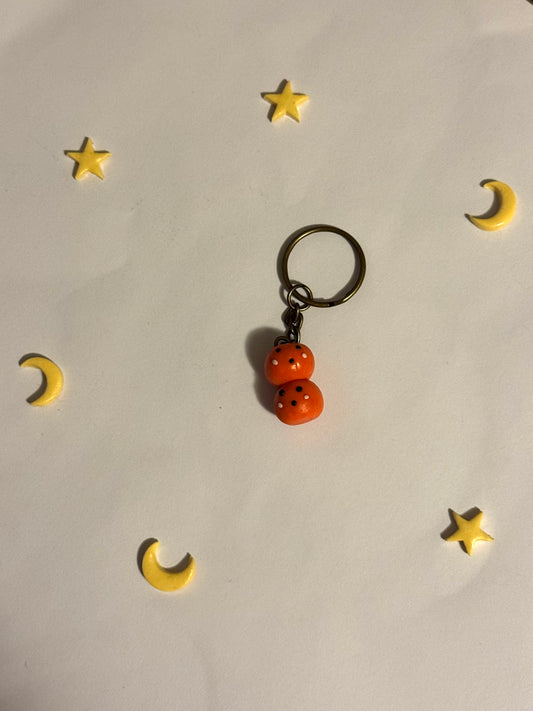 Double Pumpkin, Double Trouble Clay Keychain