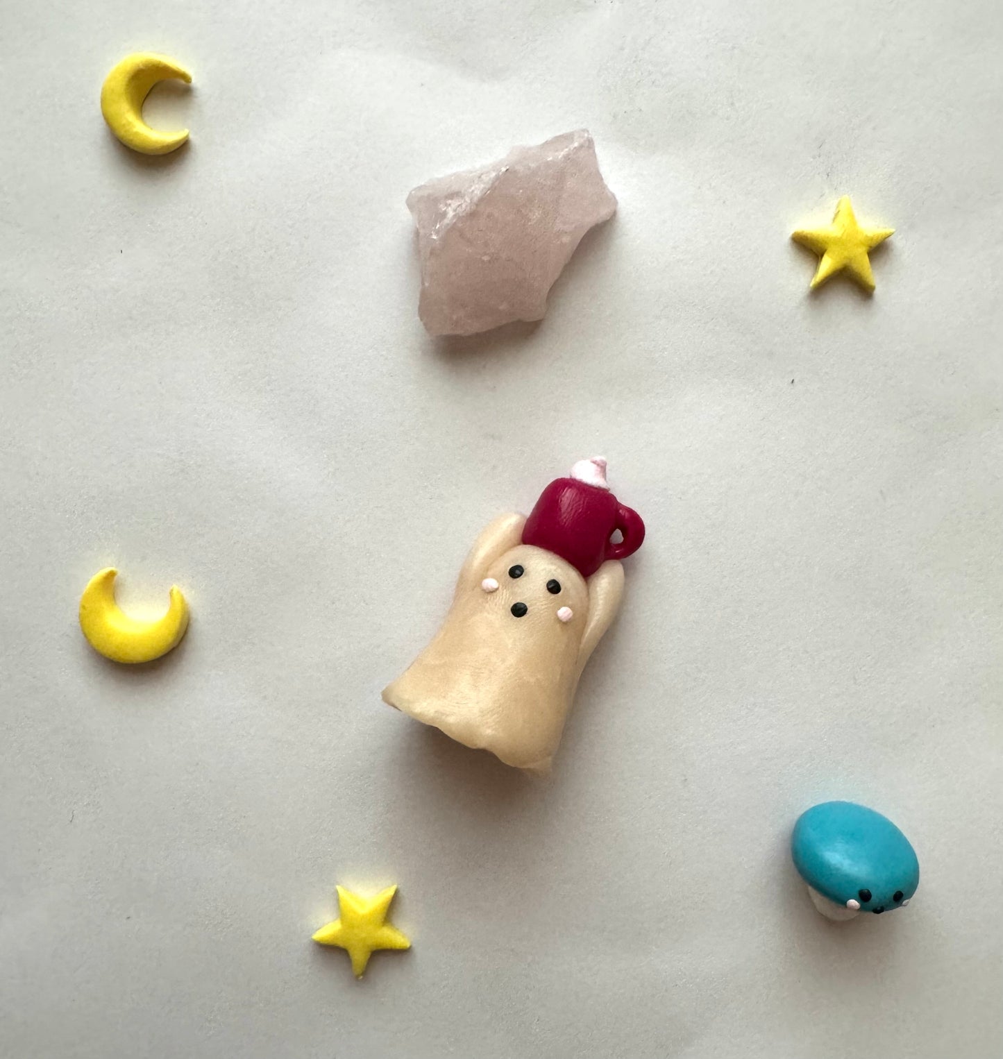 Mini Clay Coffee Ghost Friend