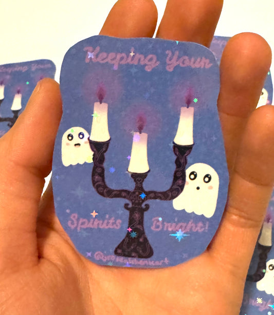 Keeping Your Spirits Bright Sparkly Vinyl Sticker