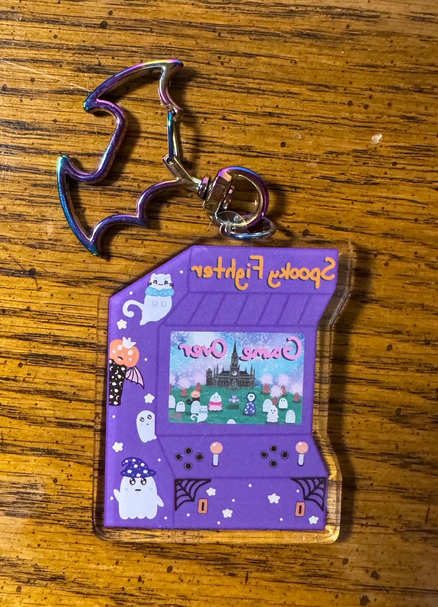 Spooky Fighter Game Machine Acrylic Keychain