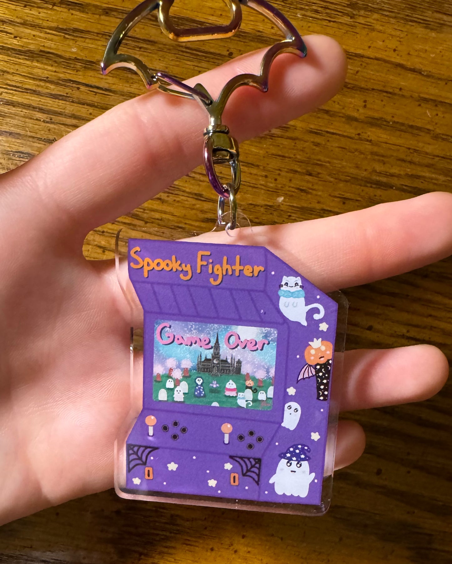 Spooky Fighter Game Machine Acrylic Keychain