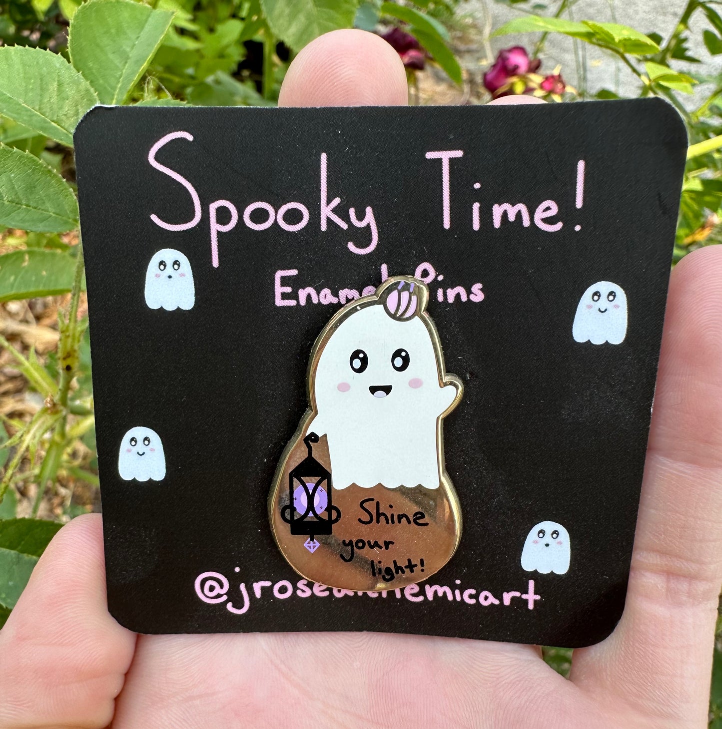Shine Your Light Ghost Enamel Pin